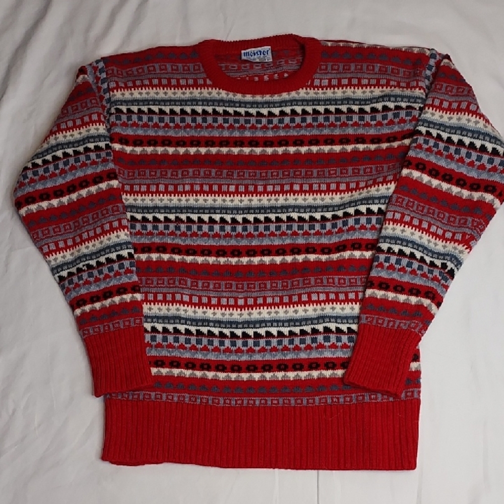 MEISTER Red Patterned Men's Sweater